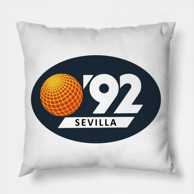 Expo '92 Sevilla World's Fair Logo Throw Pillow