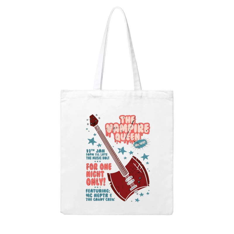 Retro Concert Poster: The Vampire Queen Live at The Music Hole Cotton Tote Bag