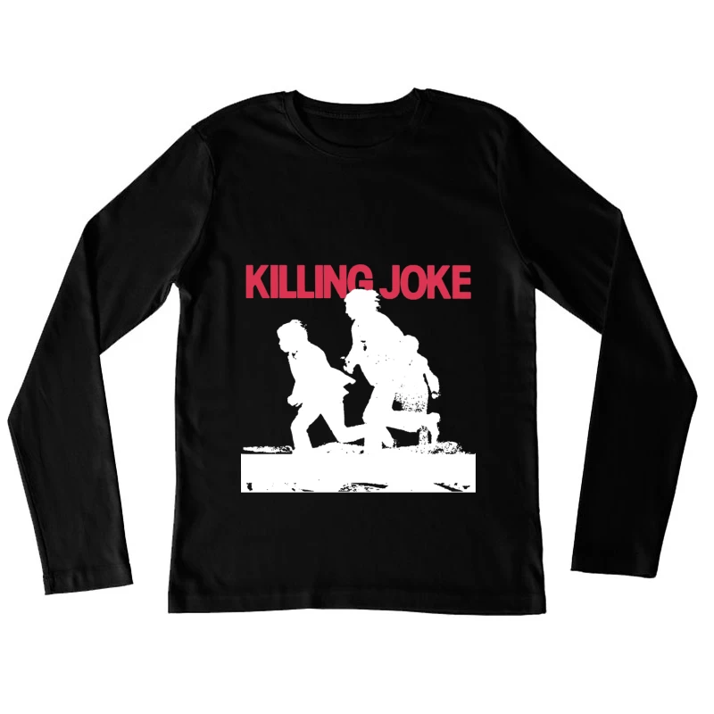 Killing Joke Post-Punk Album Cover with White Silhouettes Female Long Sleeve T-Shirt