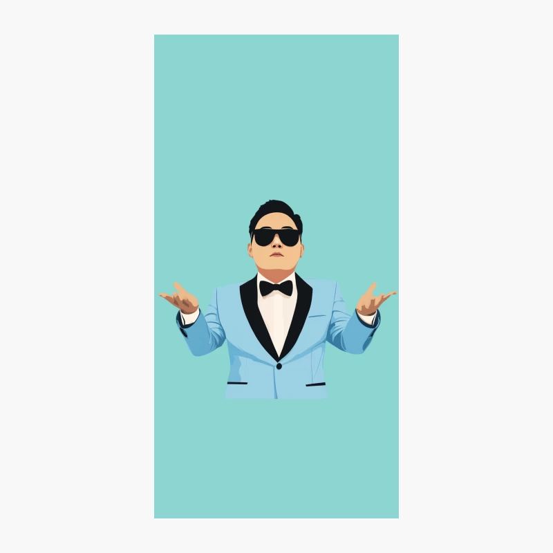 Stylish Cartoon Man in Blue Suit and Sunglasses iPhone Case