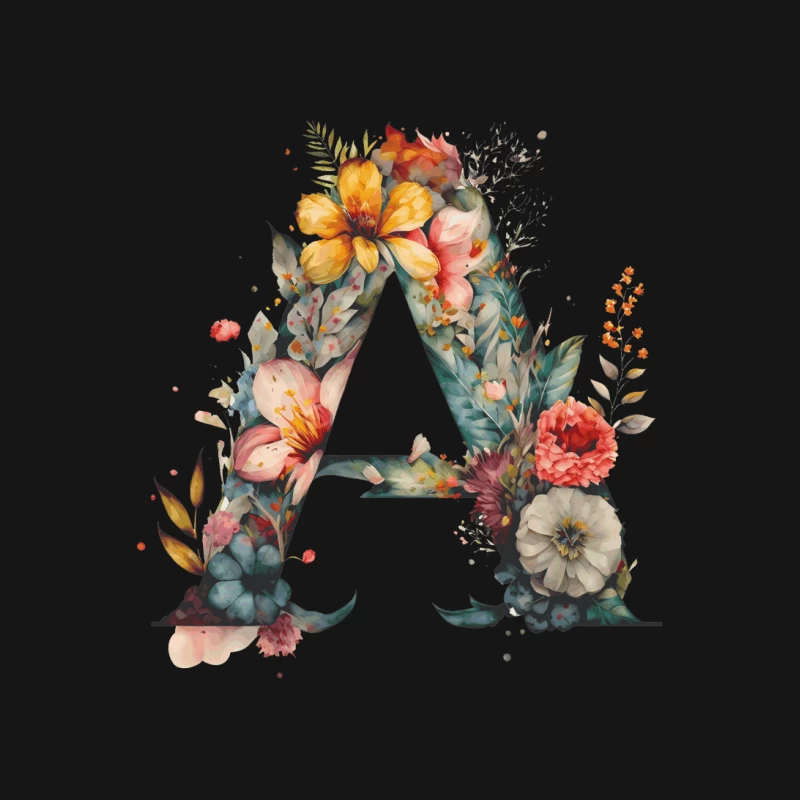 Blumen-Alphabet Kunst Herren T-Shirt