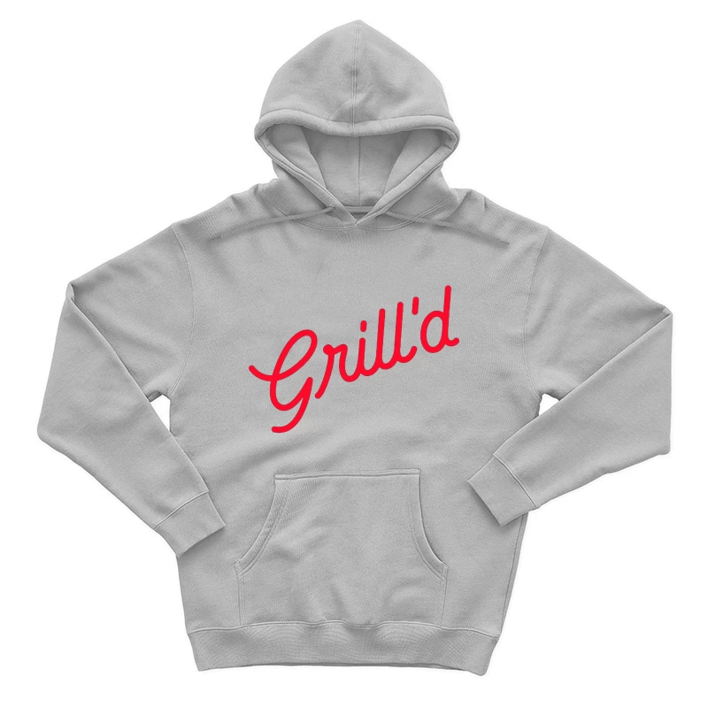 Red Script Logo of Grill'd Restaurant Chain Male Pullover Hoodie