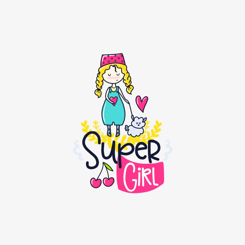 Fille Super avec Chaton et Coeur Homme Sweat-shirt à enfiler