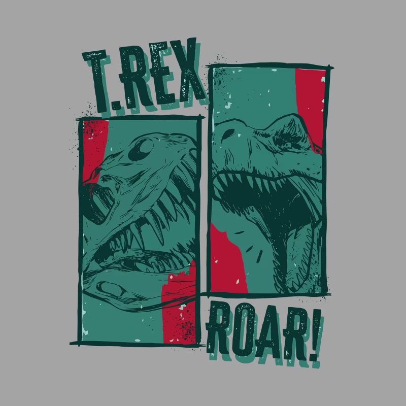 T-Rex Roar! Vintage Comic Design Male T-Shirt