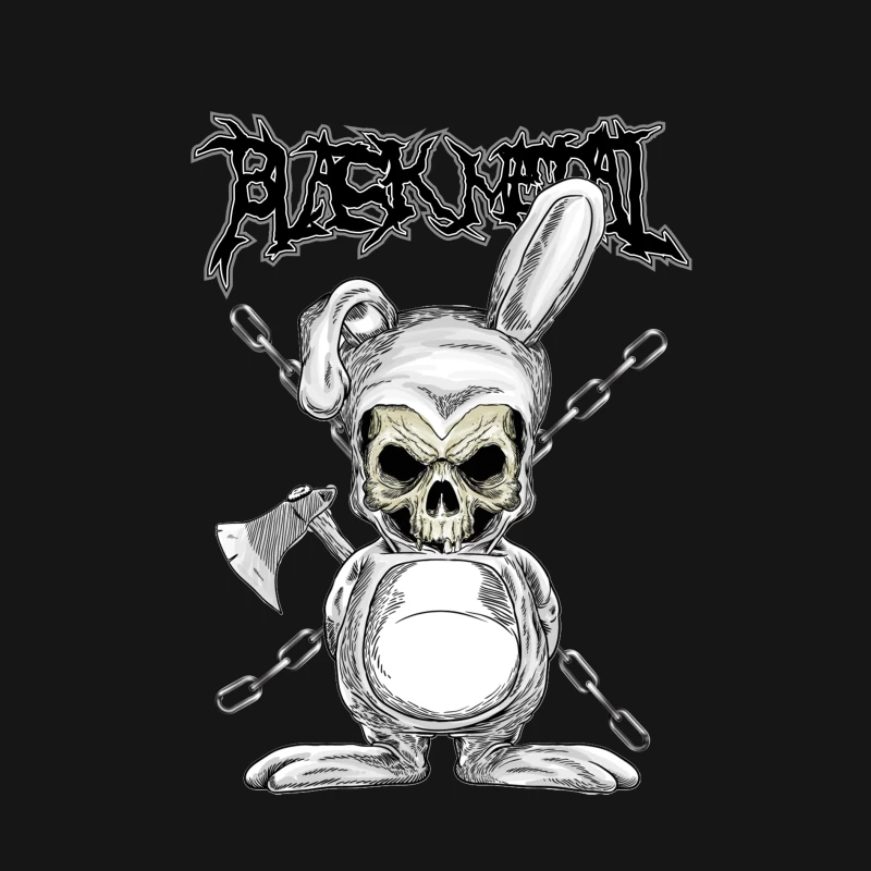 Düstere Schädelhase Illustration Herren Langarm T-Shirt