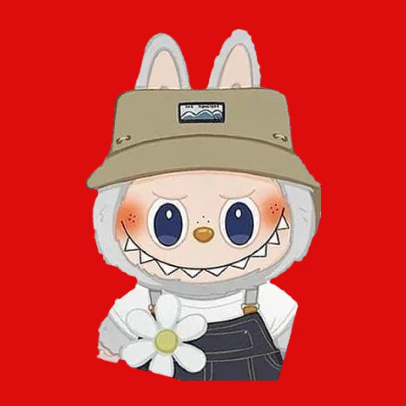 Niedlicher Cartoon-Hase mit Hut und Blume Herren Tanktops