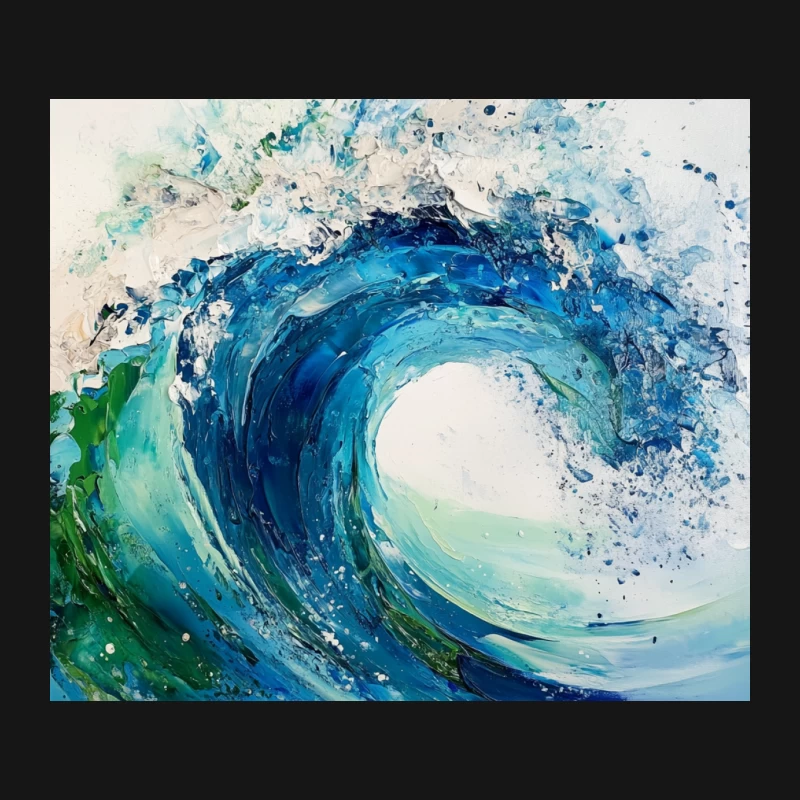 Dynamic Ocean Wave: Abstract Seascape in Blue and Green Mouse Pad