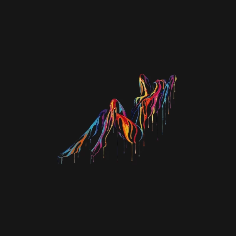 Colorful Dripping Abstract Mountain Art Male Long Sleeve T-Shirt