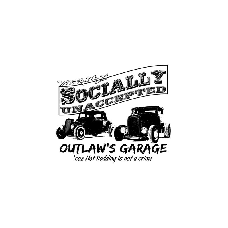 Socially Unaccepted Hot Rod Garage Vintage Design Travel Mug