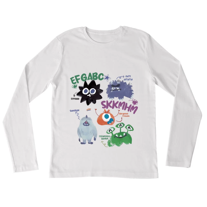 Monsters mit musikalischen Noten Damen Langarm T-Shirt