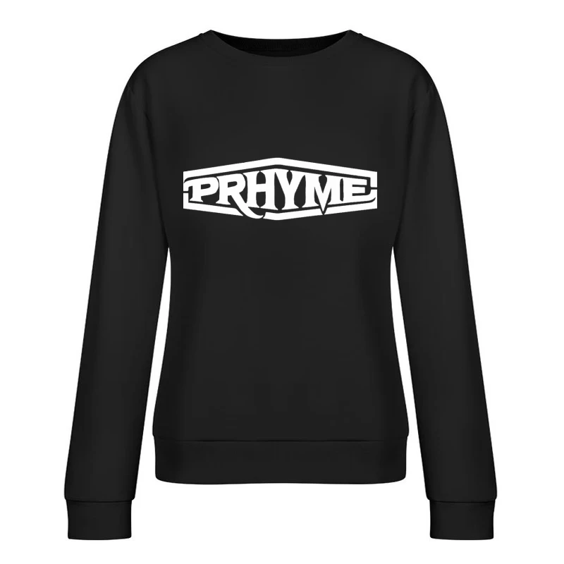 Basic Logo Outline Design with Text "RHYME" Female Pullover Sweatshirt