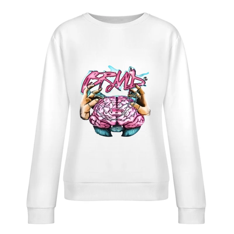 Design graphique avec cerveau et mains en style graffiti Femme Sweat-shirt à enfiler