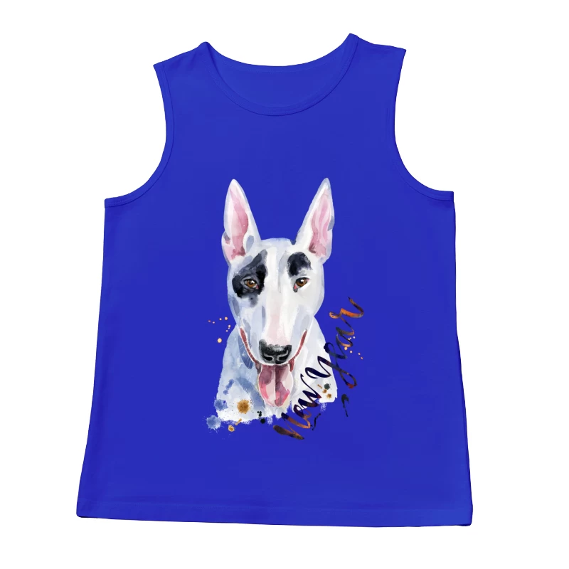 Aquarelle de Bull Terrier pour le Nouvel An Homme Débardeur