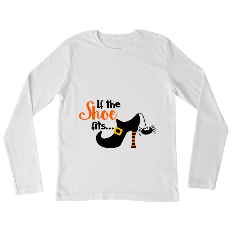 Chaussure de sorcière avec araignée Femme Manches Longues T-Shirt