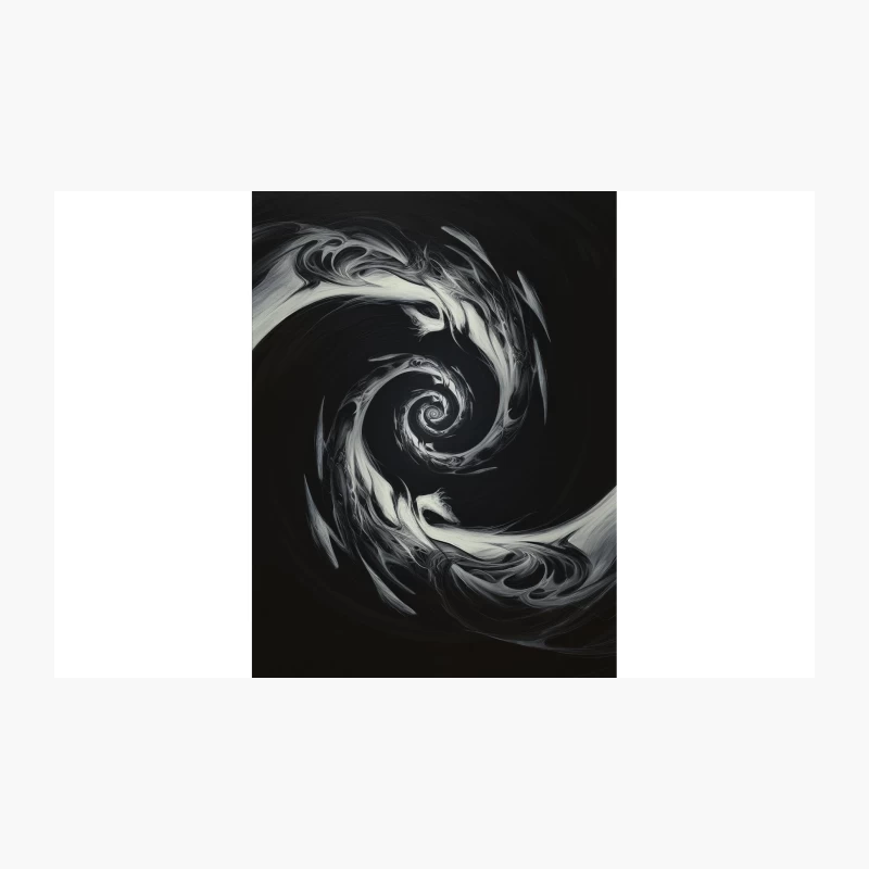 Ethereal Monochrome Spiral: Abstract Fluid Motion in Contrast Travel Mug