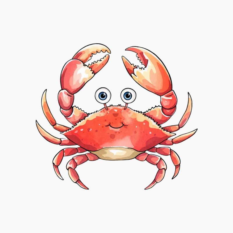 Cute Cartoon Red Crab Illustration Cotton Tote Bag