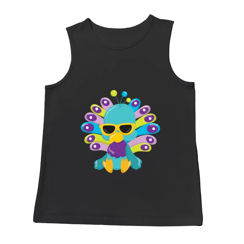 Paon coloré avec lunettes de soleil Homme Débardeur