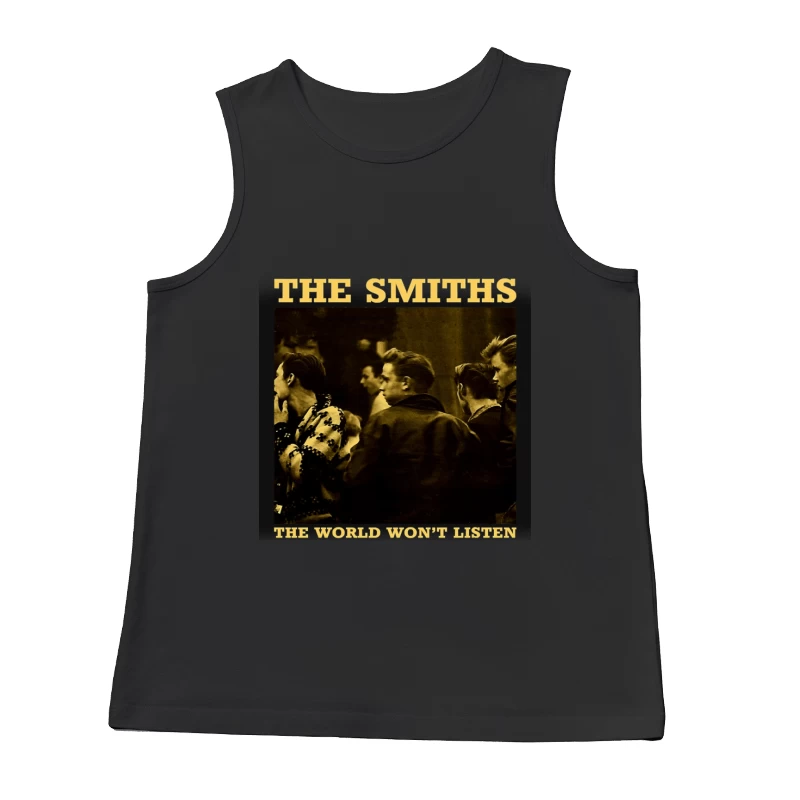 The Smiths' "The World Won't Listen" Vintage Album Cover in Sepia Male Tank Top