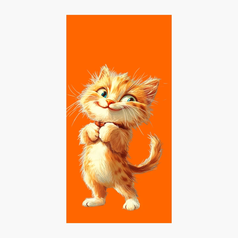 Adorable Animated Orange Tabby Kitten Smiling Playfully iPhone Case