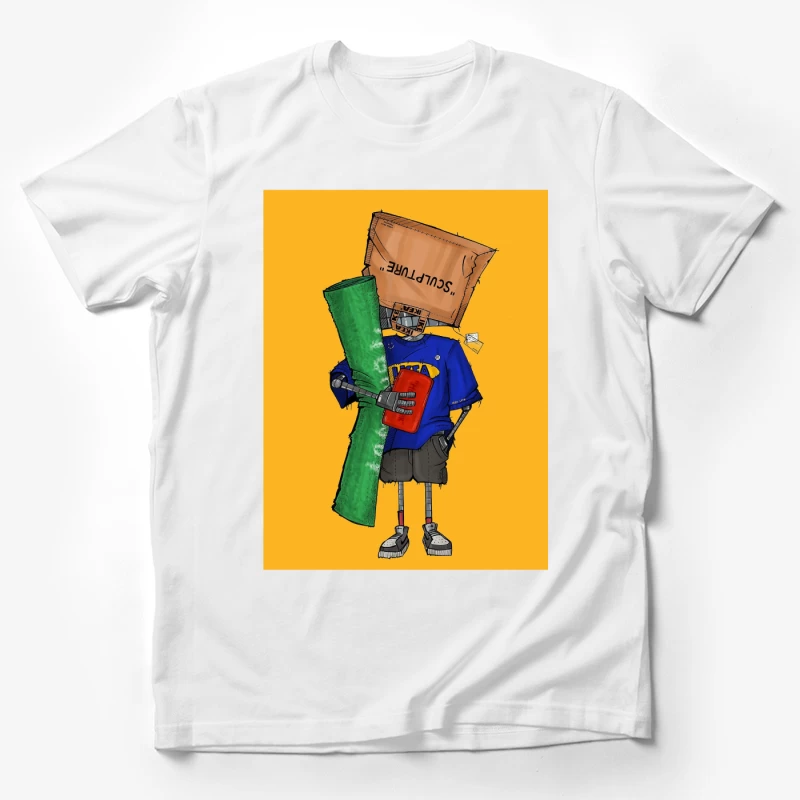 Quirky Paper Bag Robo Male T-Shirt