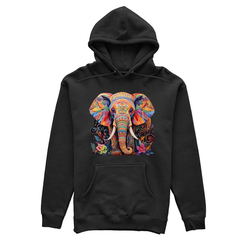 Buntes Elefantendesign Damen Pullover Hoodie