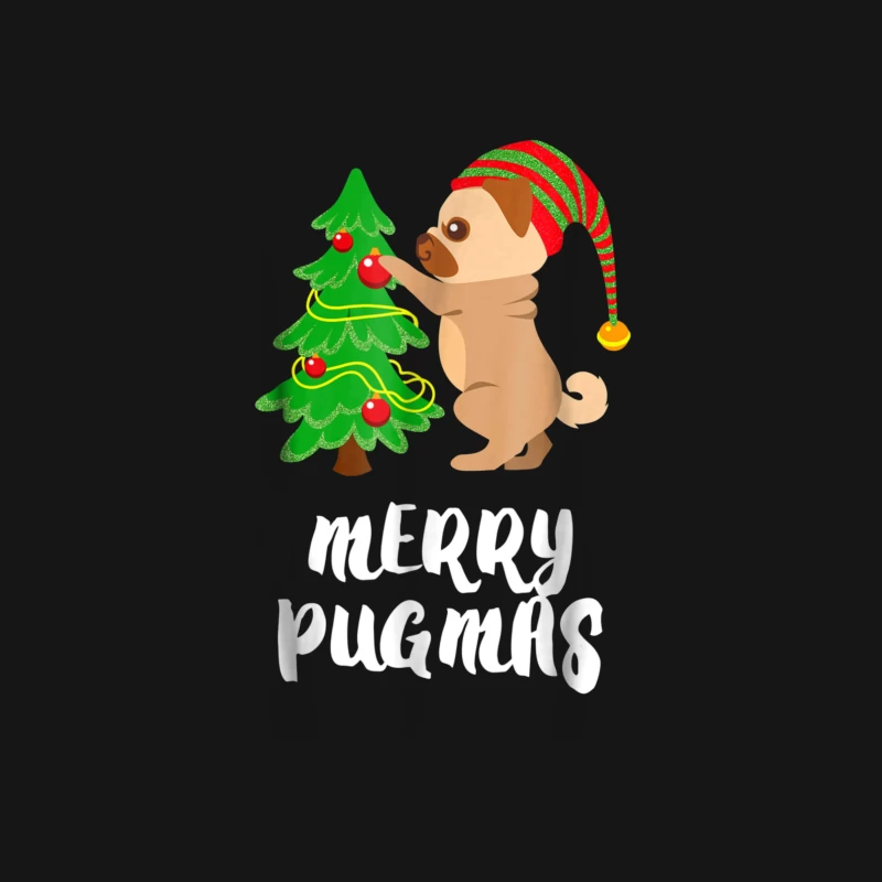 Joyeux Noël avec Carlin et Arbre de Noël Femme T-Shirt
