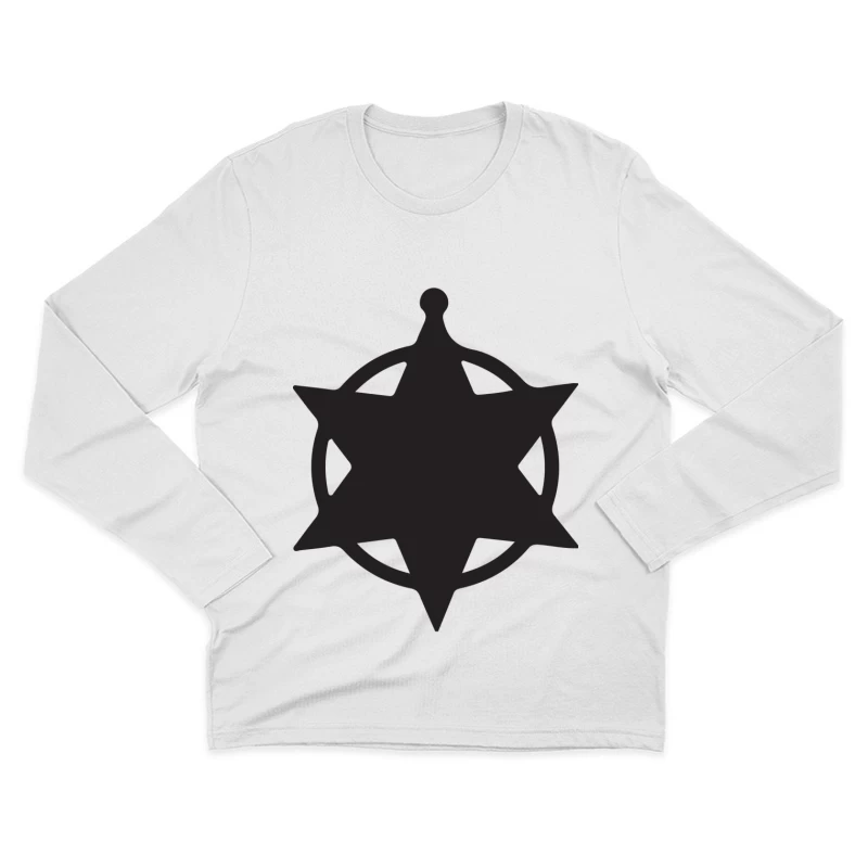 Étoile nautique noire Homme Manches Longues T-Shirt