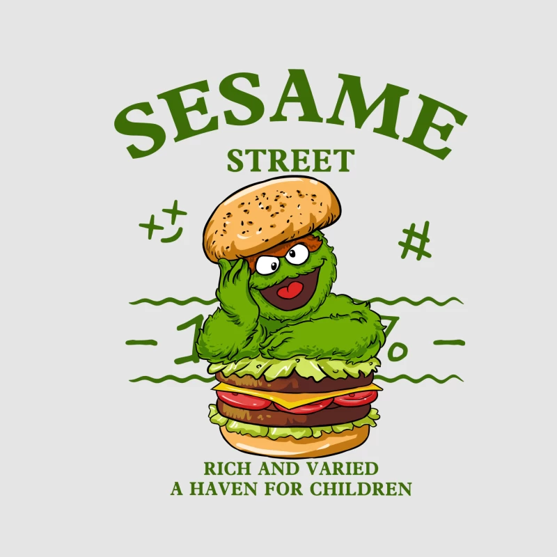 Sesamstraße-Burger-Figur Herren Pullover Hoodie