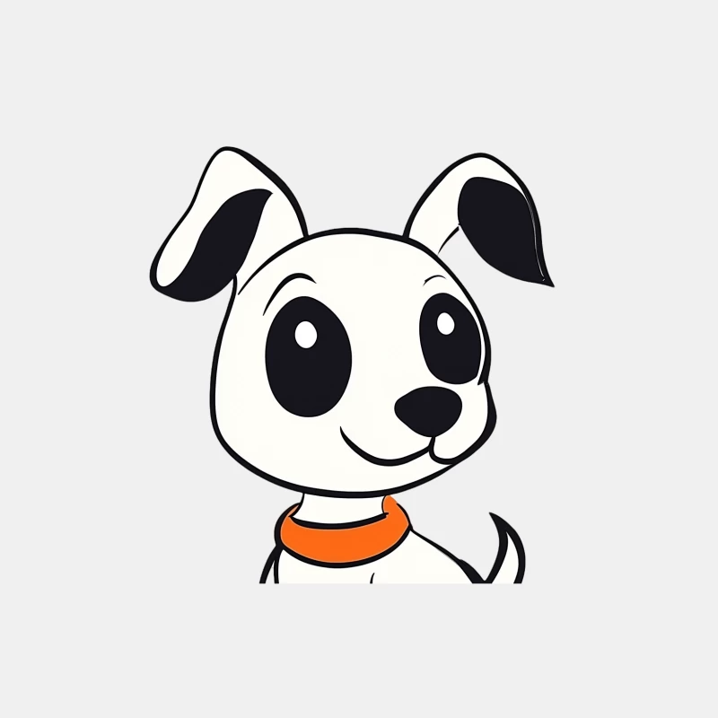 Adorable Cartoon Puppy with Orange Collar Male Tank Top
