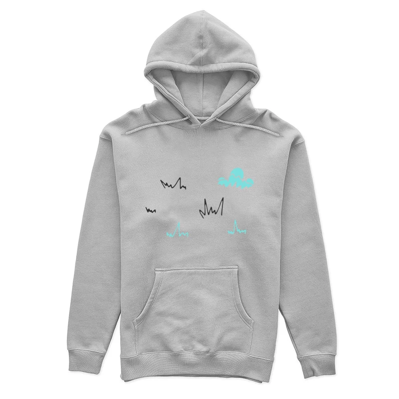 Illustration abstraite avec nuages et traits Femme Sweat à capuche