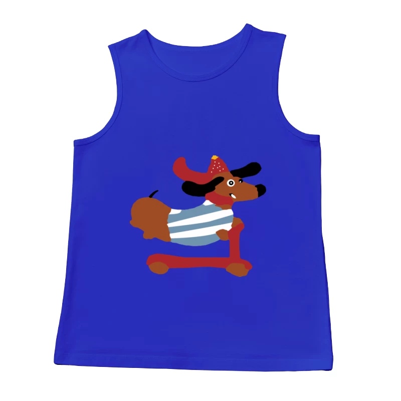 Spielzeughund mit Hut auf Roller Herren Tanktops