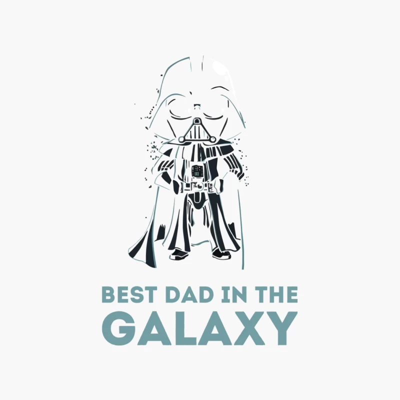 Star Wars-Inspired "Best Dad in the Galaxy" Darth Vader Illustration Cotton Tote Bag