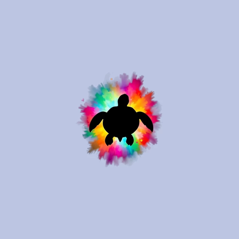 Colorful Turtle Silhouette Art Coffee Mug
