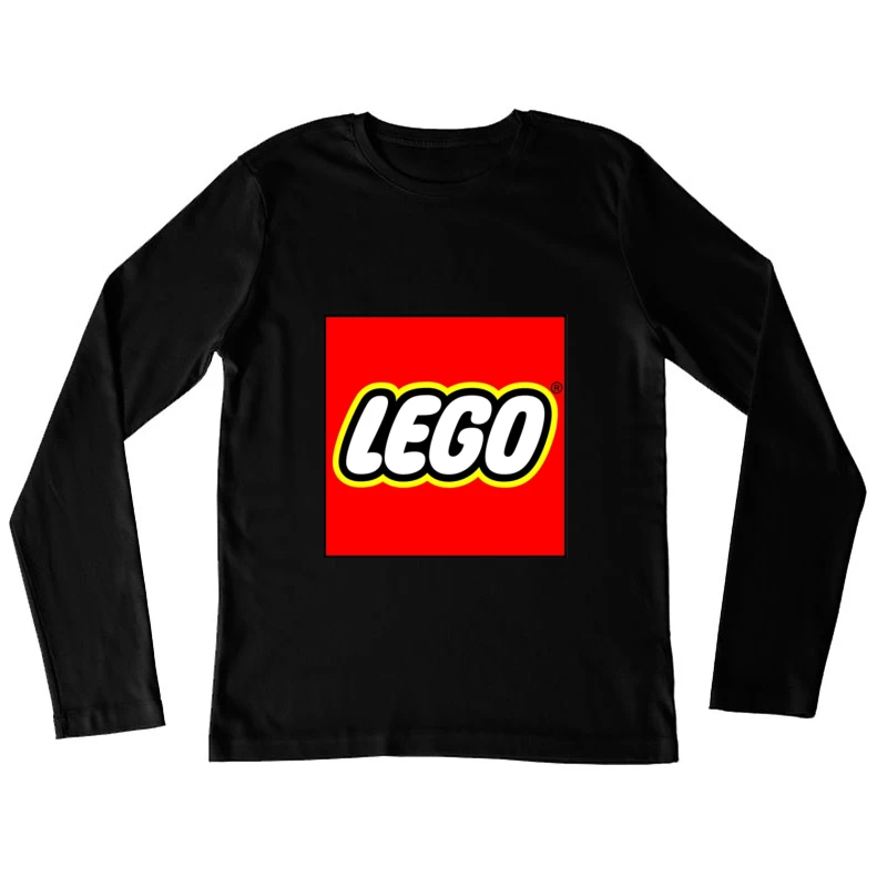 Classic LEGO Logo with Red Background and Yellow Border Female Long Sleeve T-Shirt