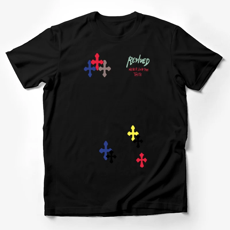 Buntes Kreuzmuster Design Herren T-Shirt