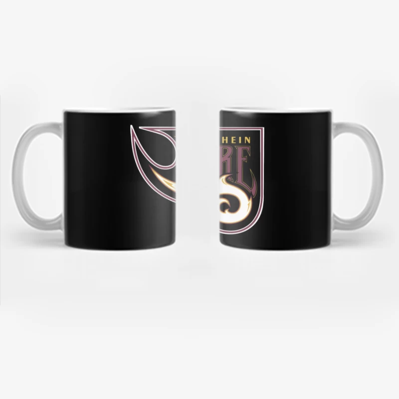 Rhein Fire Professional Football Team Logo with Stylized Flame Design Coffee Mug