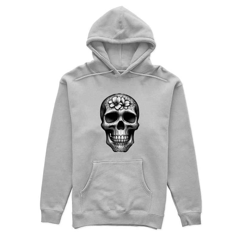 Floral Skull Illustration Female Pullover Hoodie