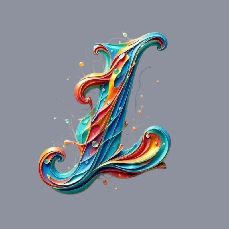 Ornate Quilling Typography: Colorful Letter L Design Pin