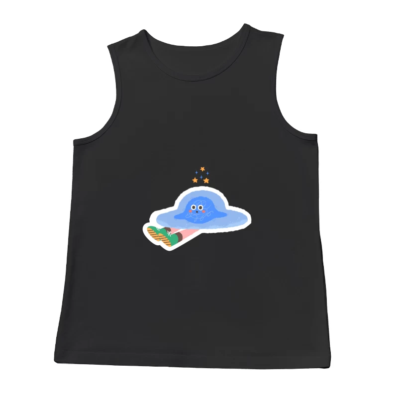 Blauer Hut mit Sternen und Beine in grünen Schuhen Herren Tanktops