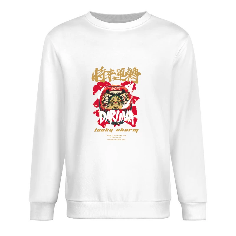 Daruma Glücksbringer Design Herren Pullover Sweatshirt