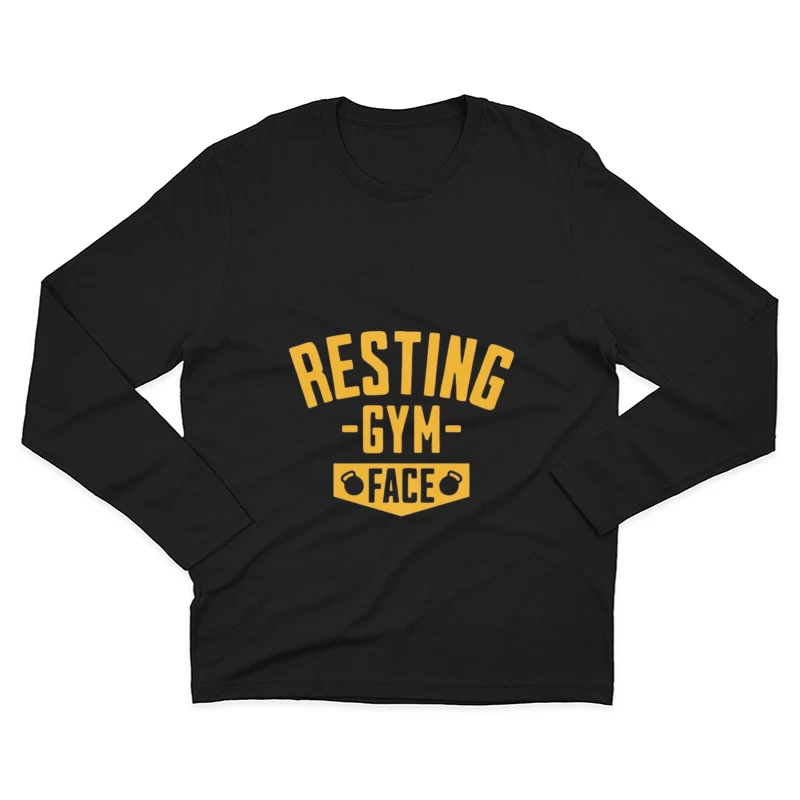 Resting Gym Face Design Herren Langarm T-Shirt