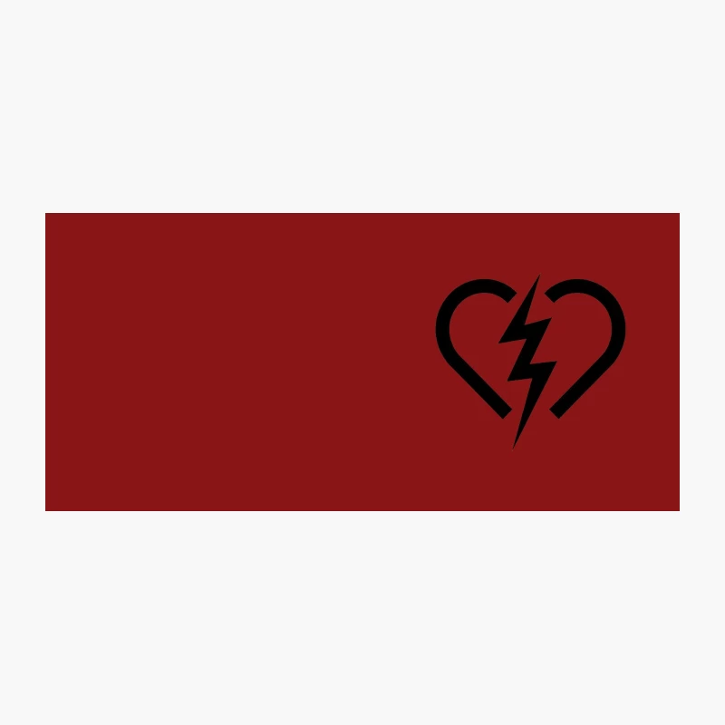 Black and White Minimalist Lightning Heart Symbol Coffee Mug