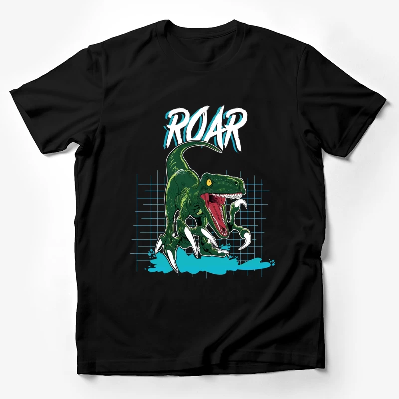 Velociraptor Roar: Neo-Retro Power Male T-Shirt