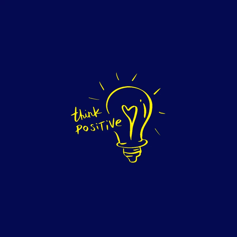 Positive Thinking Light Bulb Illustration Coffee Mug