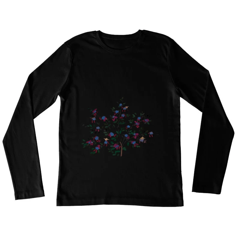 Buntes Spielzeug auf Zweigen Damen Langarm T-Shirt