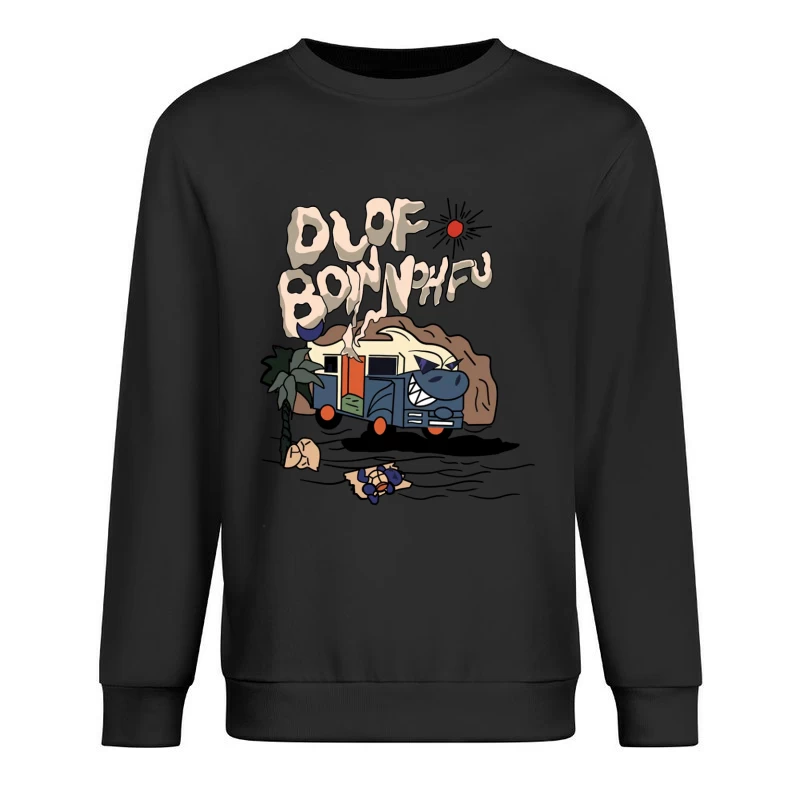 Abenteuerlicher Bus vor Bergkulisse Herren Pullover Sweatshirt