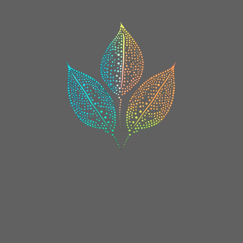 Colorful Dotted Leaf Logo: Minimalist Nature-Inspired Abstract Design Male Tank Top