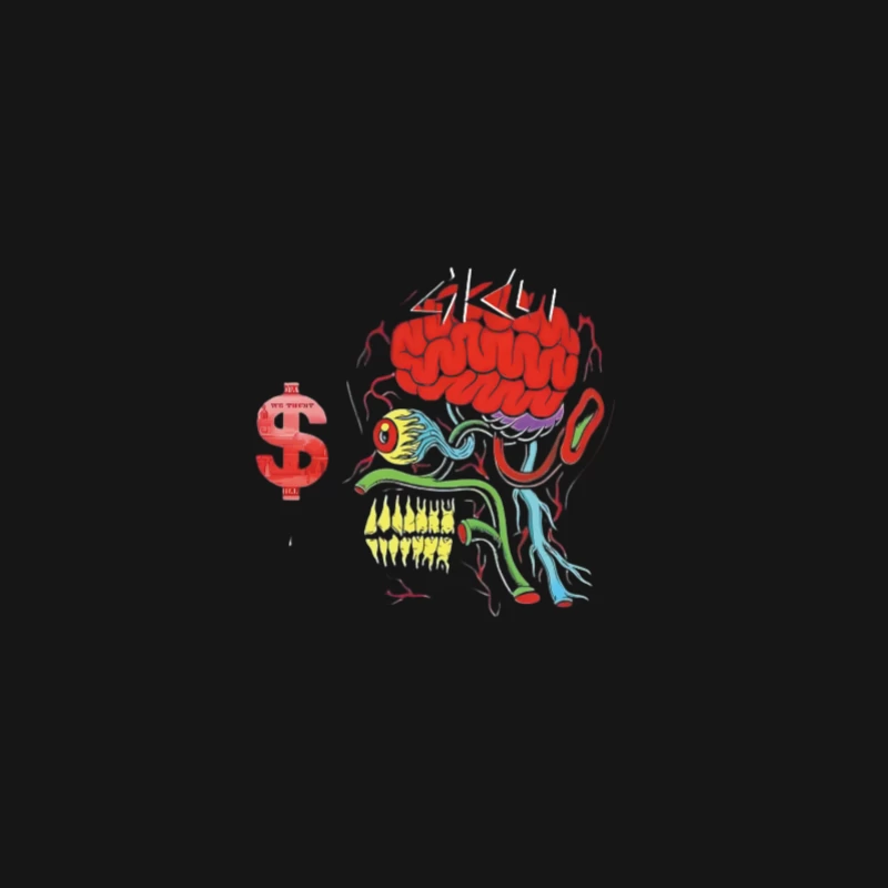 Gehirndesign mit Dollarzeichen Herren Langarm T-Shirt