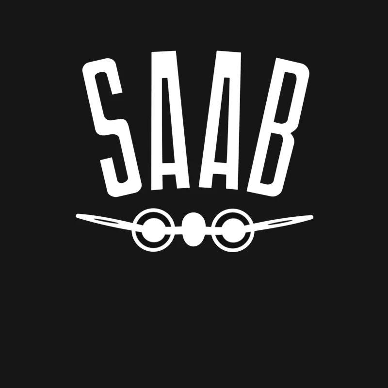 SAAB Aviation Company Minimalist Logo Design Male T-Shirt