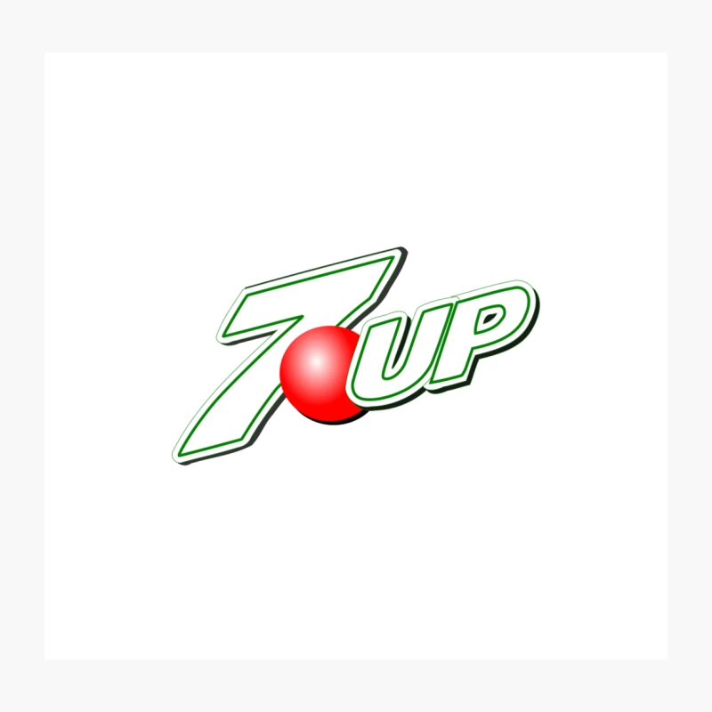 7up Soda Brand Logo with Green Text and Red Circle Throw Pillow